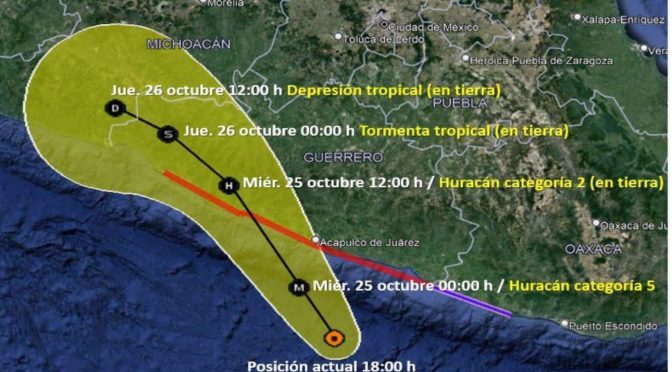 Otis tocará tierra este miércoles; PC llama a extremar precauciones