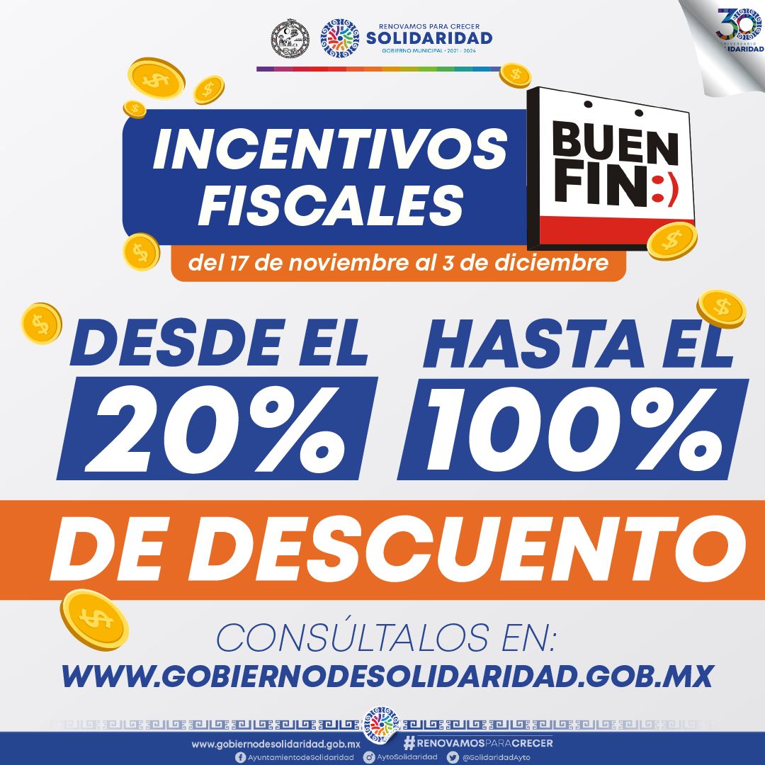Ayuntamiento de Solidaridad otorgará descuentos para “El Buen Fin” – H. Ayuntamiento de Solidaridad